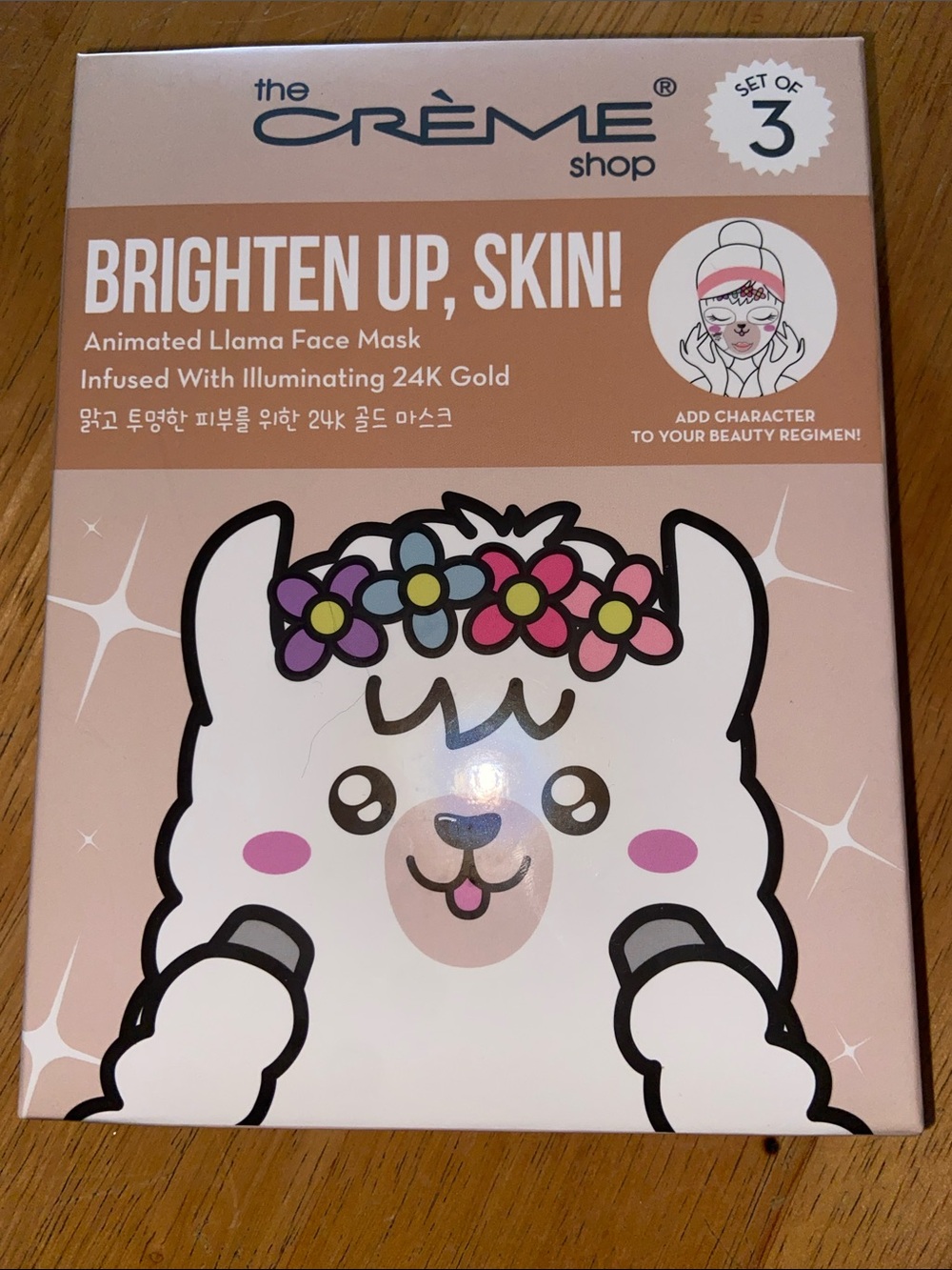 The Crème Shop Brighten Up, Skin! Llama Face Mask — Box of 3